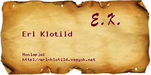 Erl Klotild névjegykártya